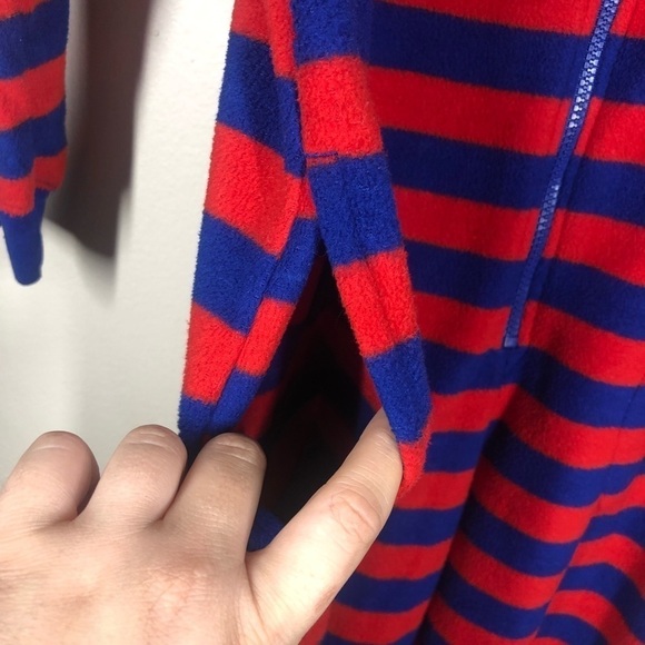 Nick & Nora Sock Monkey Zip Up Onesie Sleepwear Pajamas One Piece Small Red Blue - Picture 10 of 10